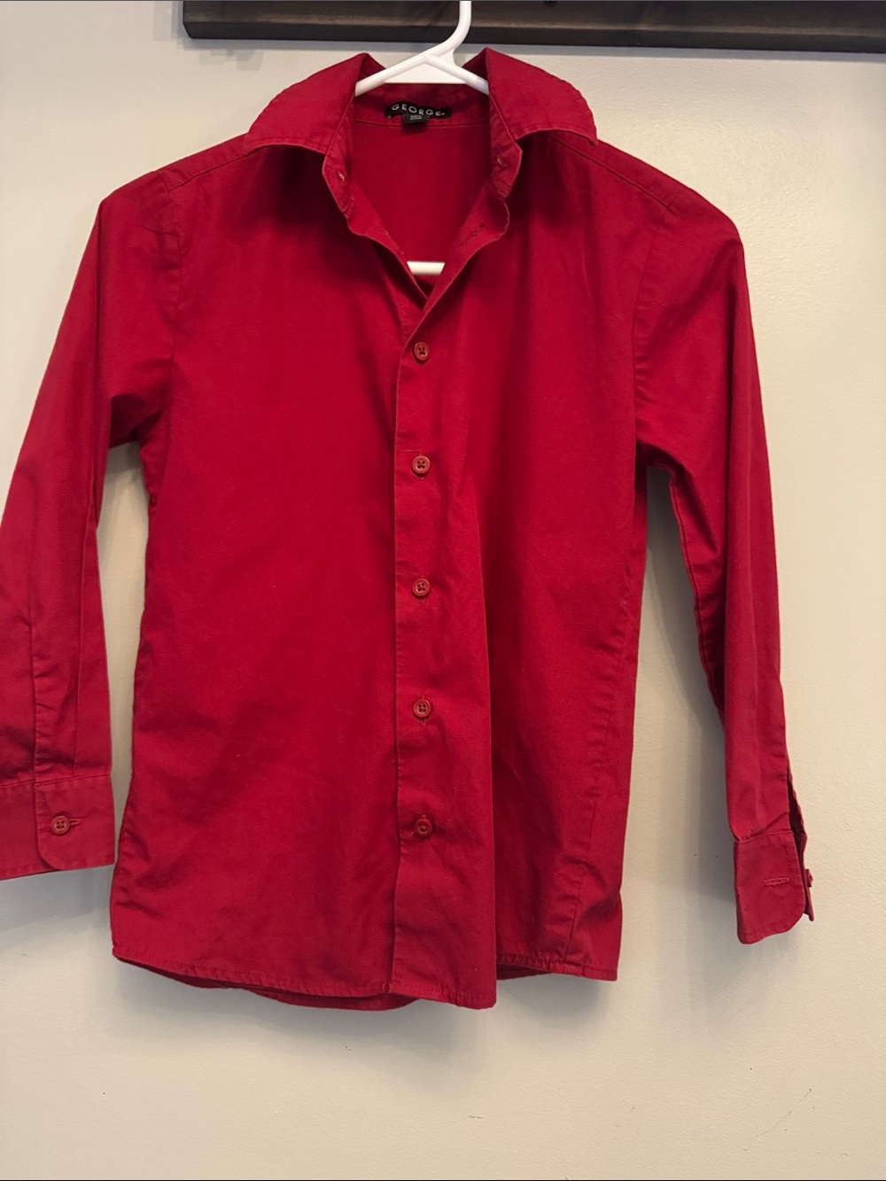George Men's Button-Down Shirt in Burgundy